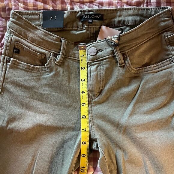 Dear John Stretch skinny mid-rise jeans, raw edge, size 25,‎ NWT color is Mortar - Picture 9 of 9